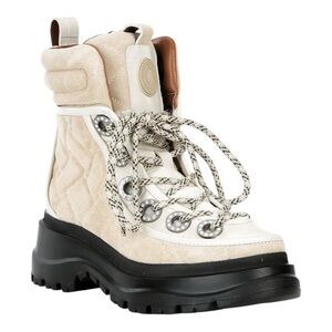 Kurt Geiger Kensington Suede Hiker Booties Sz 38 (US 7.5) Beige NWOB